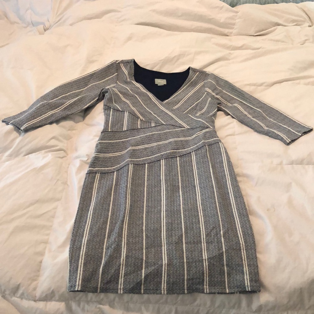 Anthropologie Blue & White stripe dress size M.
